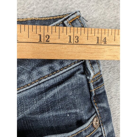 Silver Jeans Womens Size 27 blue Suki Bootcut Thick Stitch Faded Whiskers Boho - Picture 4 of 14